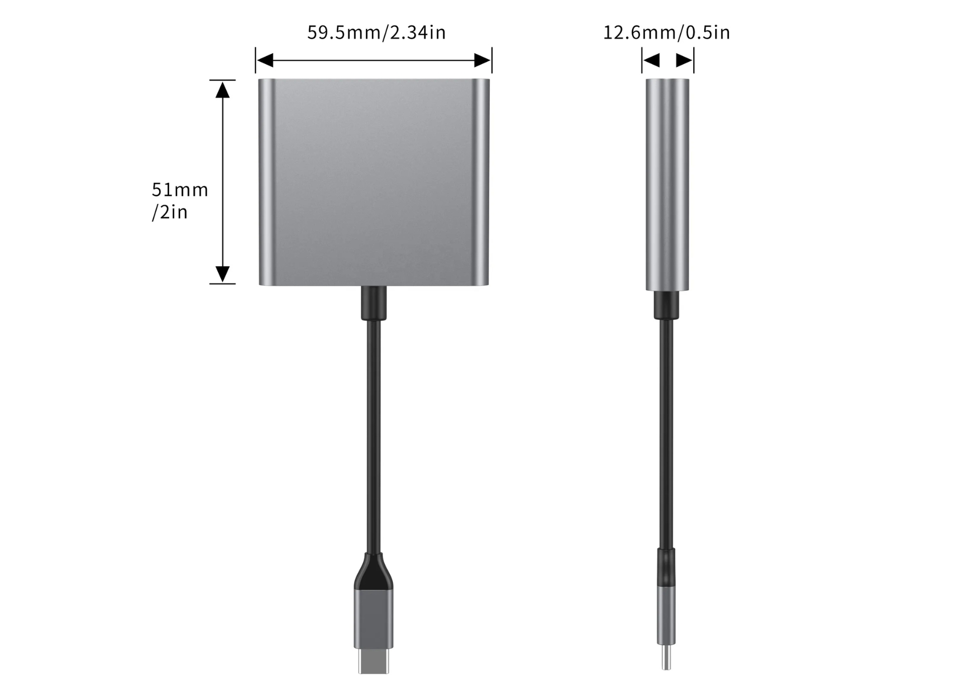 Bilişim Burada PL-5580 4 İn 1 Type-C to 2X HDMI + USB+Type-C Çevirici Dönüştürücü